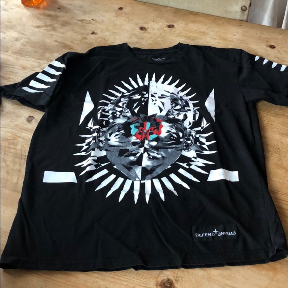 Dolls Kill Defend Empire Black T-Shirt size L